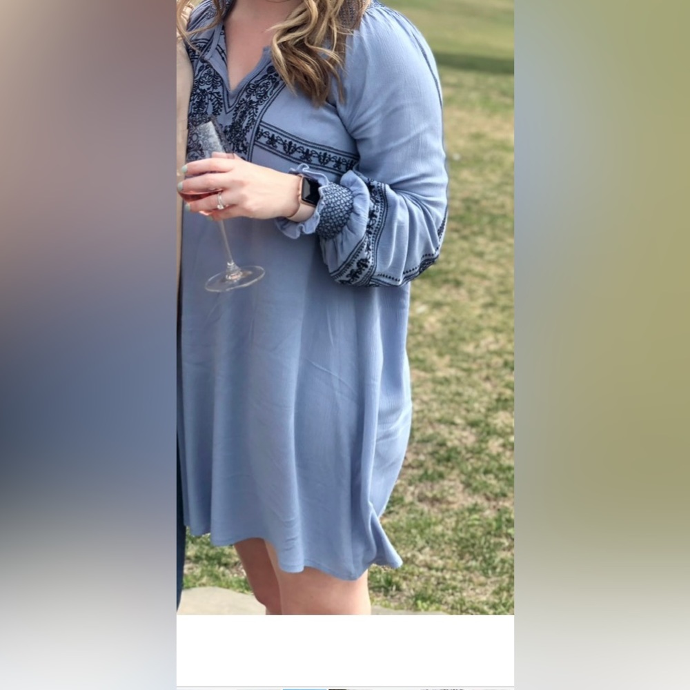 Large babydoll dress. Blue. Size large.
